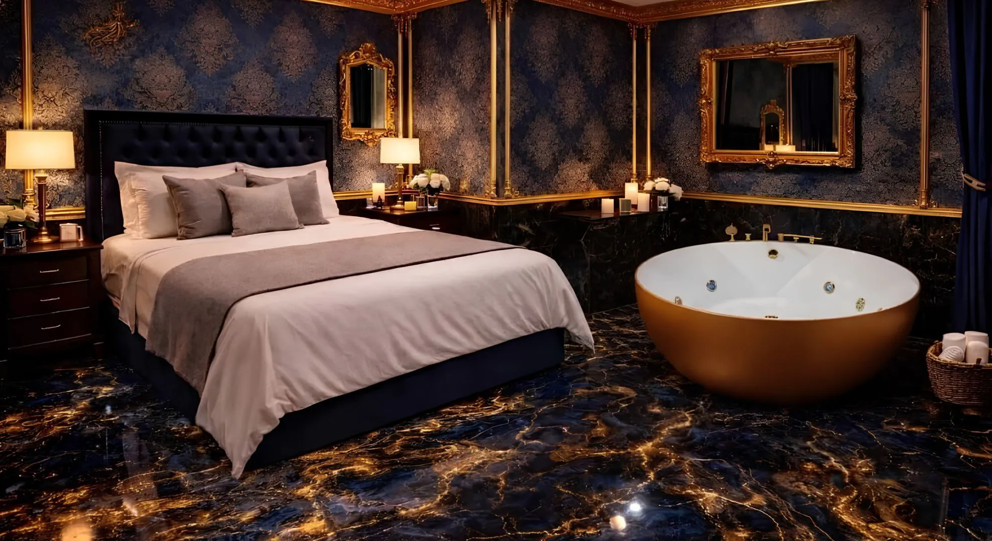 Versailles Massage Pattaya gold and navy reception on Second Road